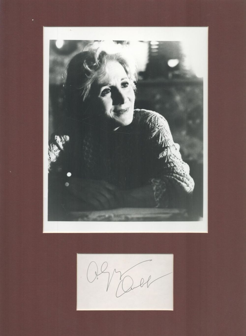 Lot 17: Actor, Olympia Dukakis mounted signature piece, overall size...