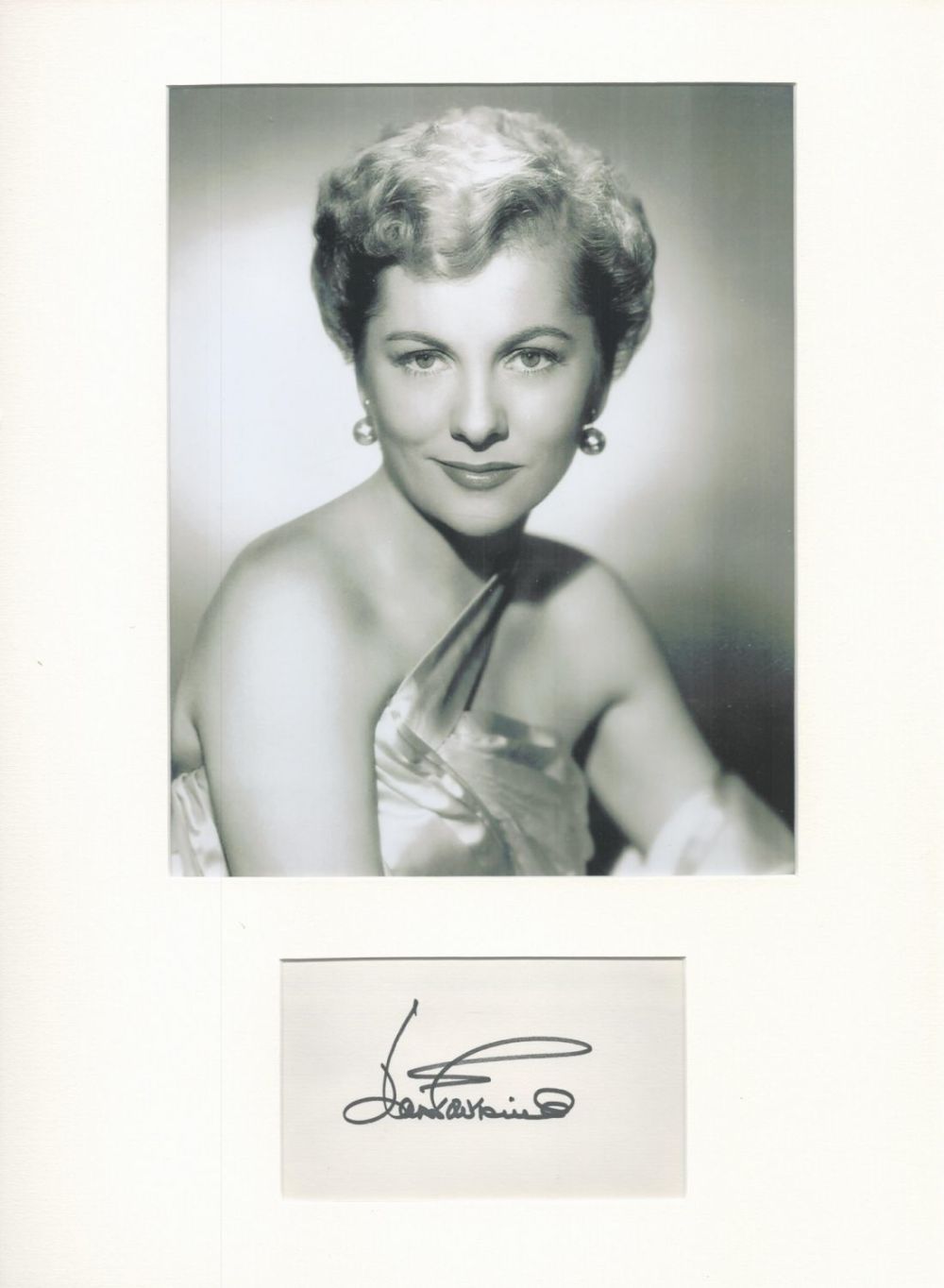 Lot 18: Actor, Joan Fontaine mounted signature piece, overall size...