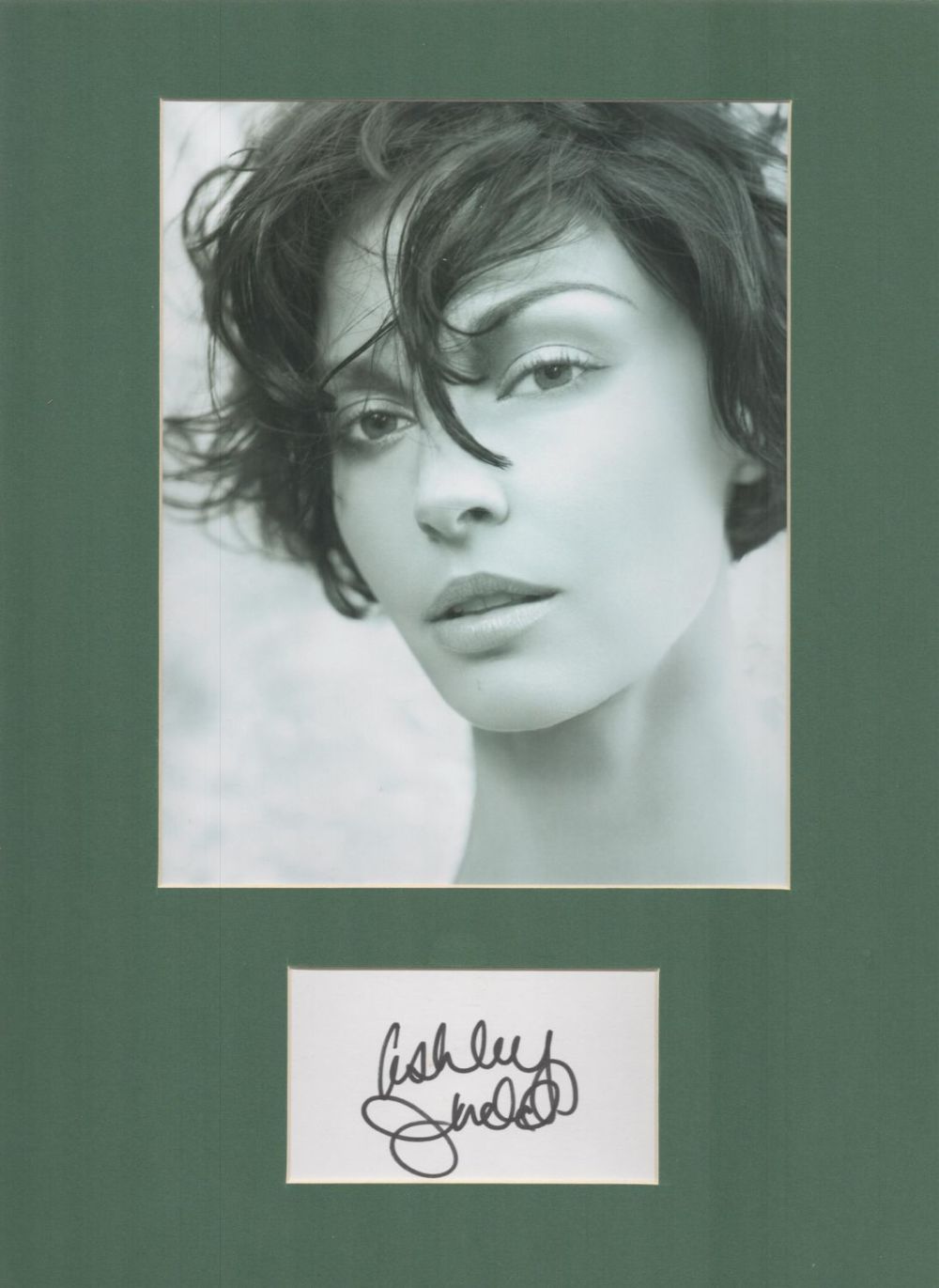 Lot 30: Actor, Ashley Judd mounted signature piece, overall size...