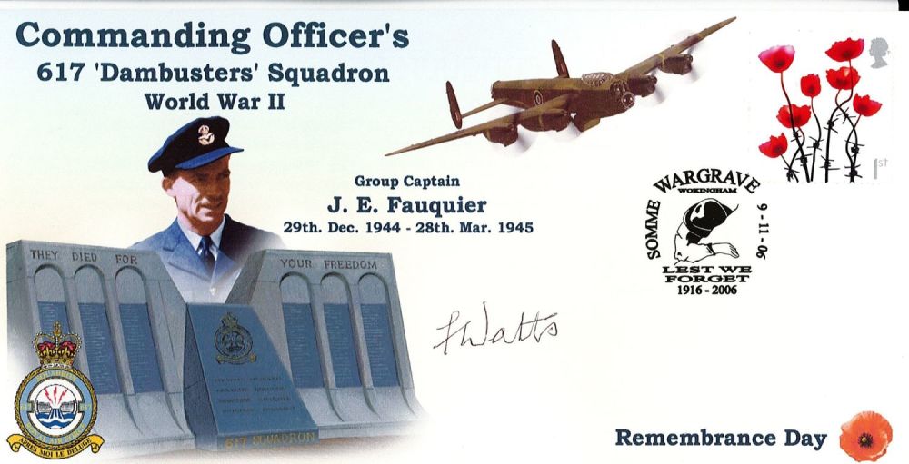 Lot 81: WW2 Flt Lt Freddie Watts Signed JE Fauquier...