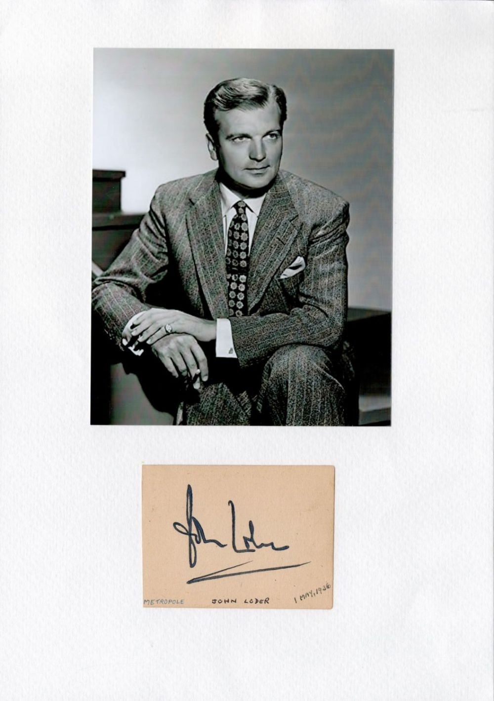 Lot 107: TV Film John Loder 12x8 signature piece includes...