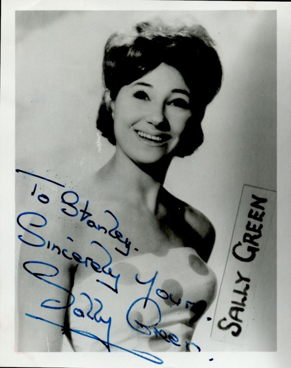 Lot 133: TV Film Sally Green Signed 5x4 black and...