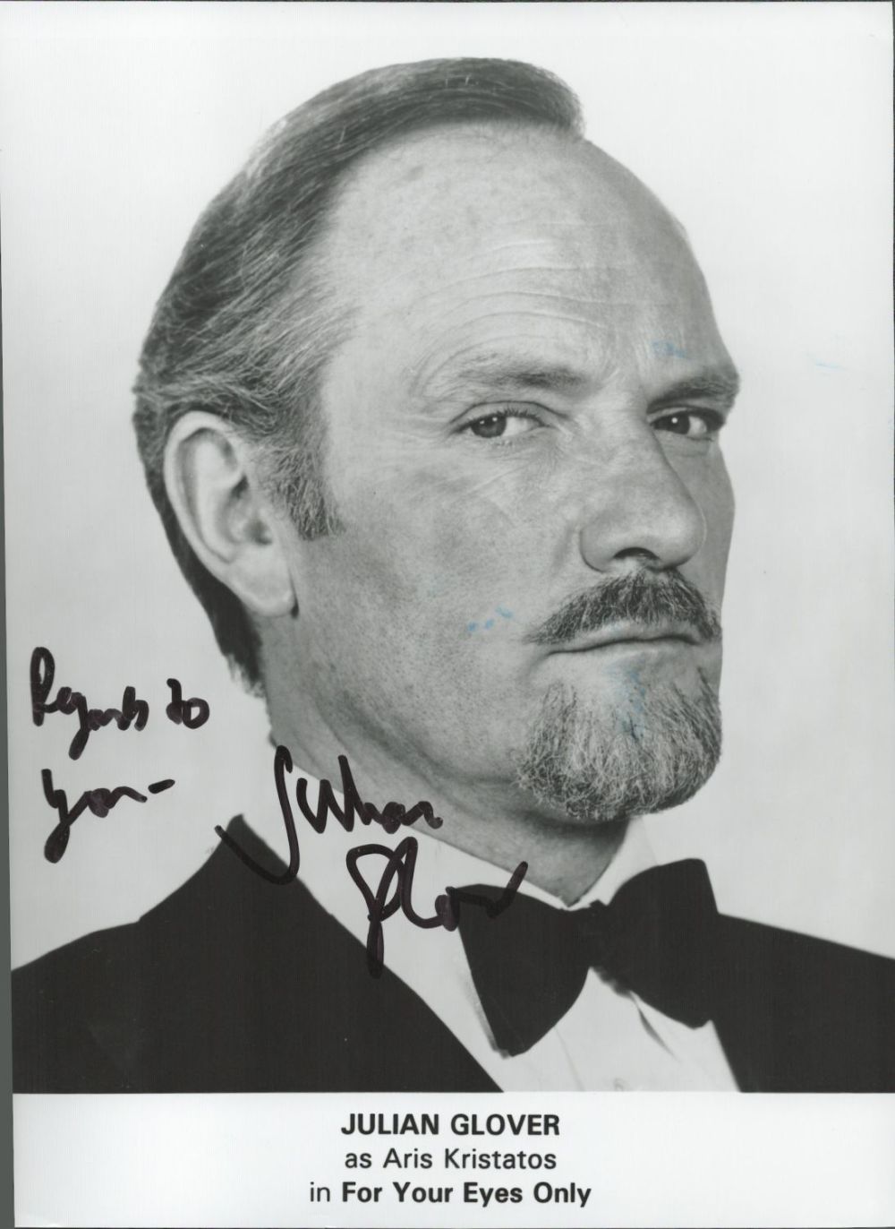 Lot 158: Actor, Julian Glover signed 8x6 black and white...
