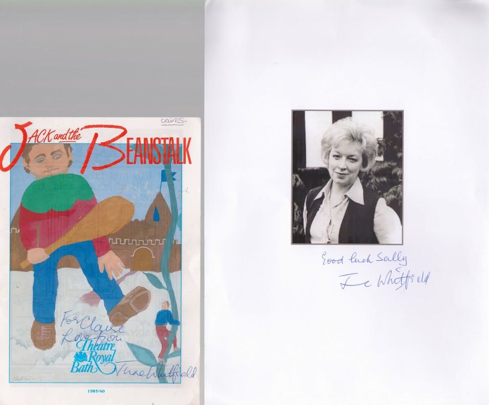 Lot 197: June Whitfield signed theatre flyer and photo. Good...