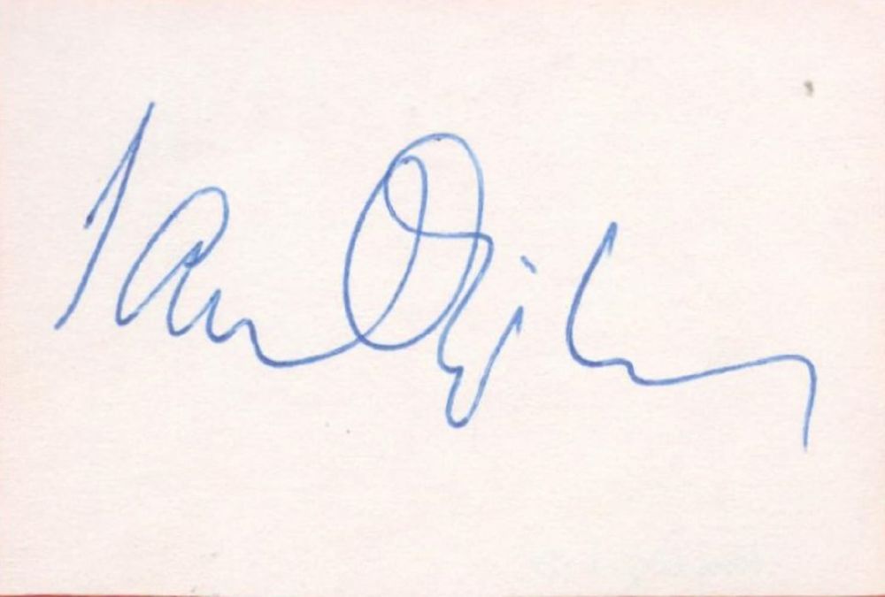Lot 211: Actor, Ian Ogilvy signed 2x3 white page. Ogilvy...