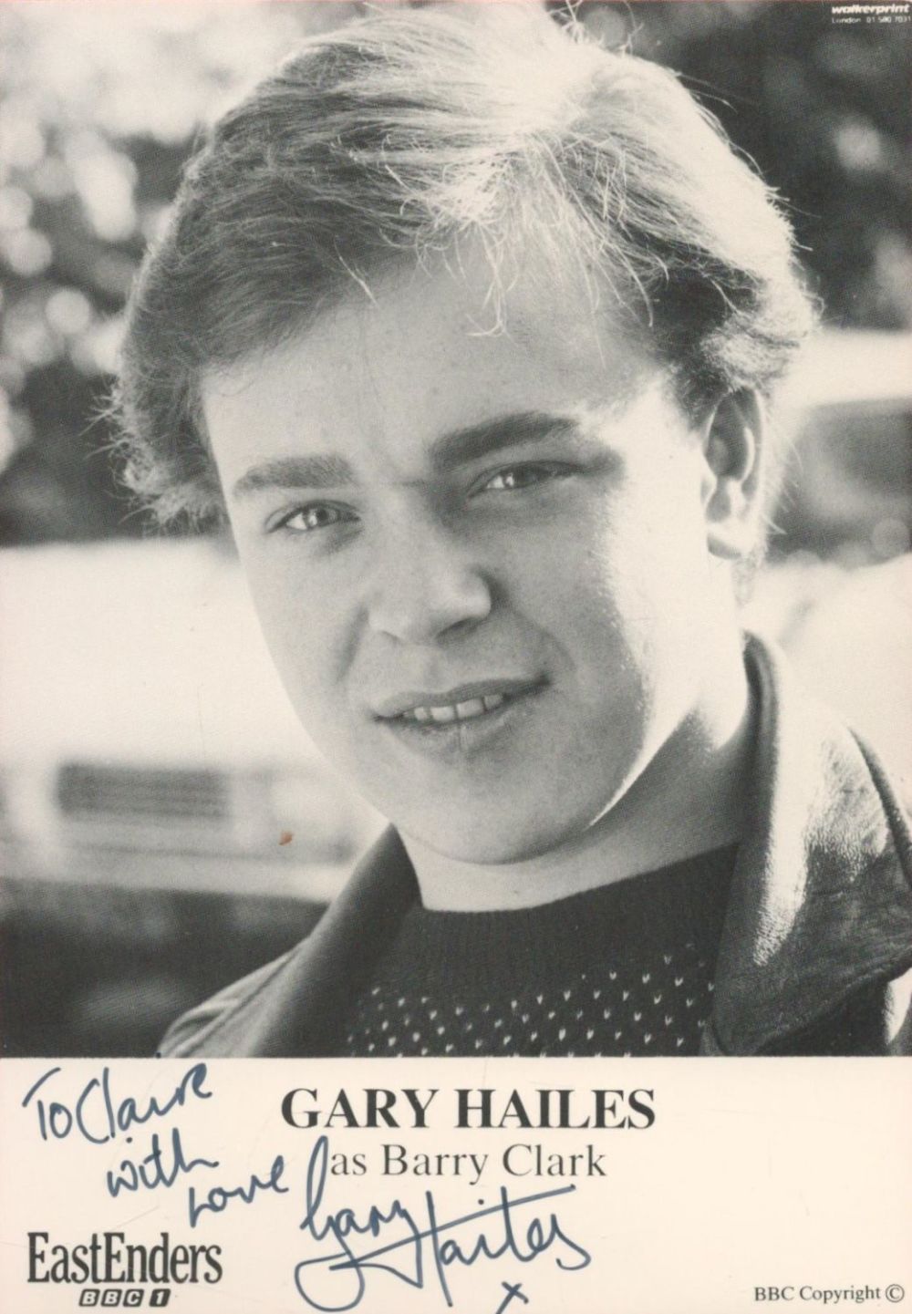 Lot 229: Eastenders Actor, Gary Hailes signed 6x4 black and...