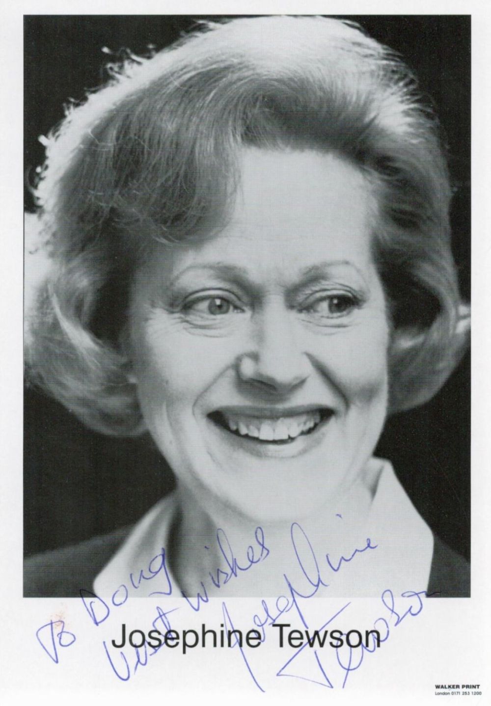 Lot 247: Josephine Tewson signed 6x4 black and white photo....