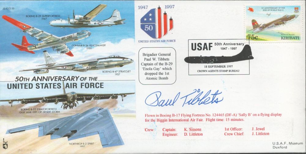 Lot 267: RAF, Paul Tibbets signed 50th Anniversary of the...