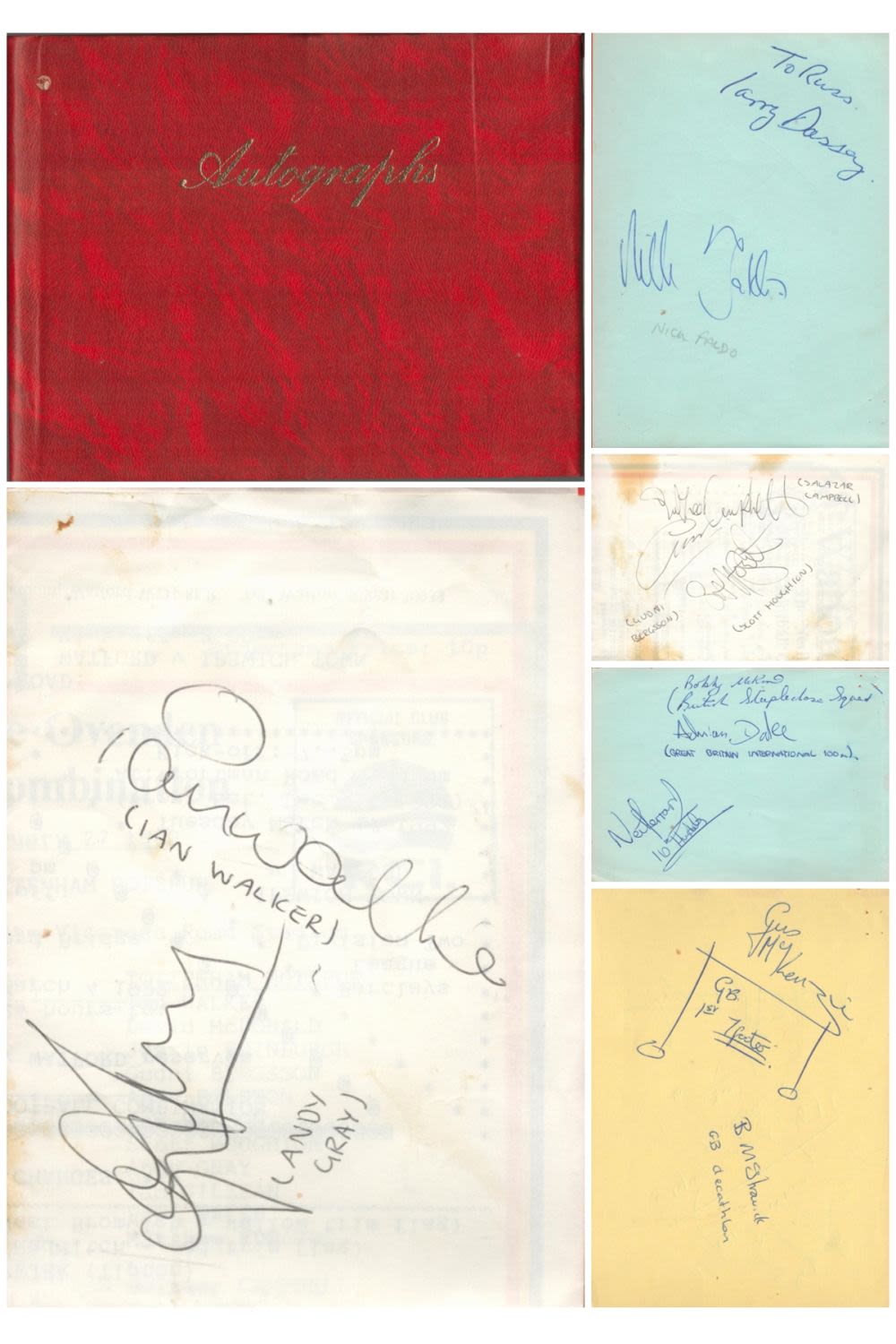 Lot 271: Small red autograph book, containing sport autographs. Amongst...