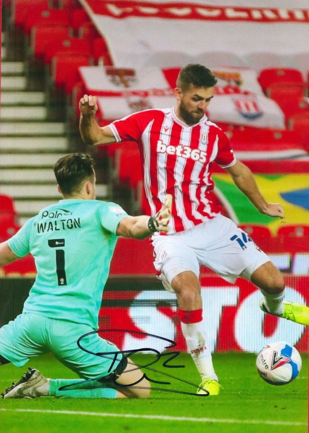 Lot 324: Tommy Smith signed 12x8 Stoke City colour photo....