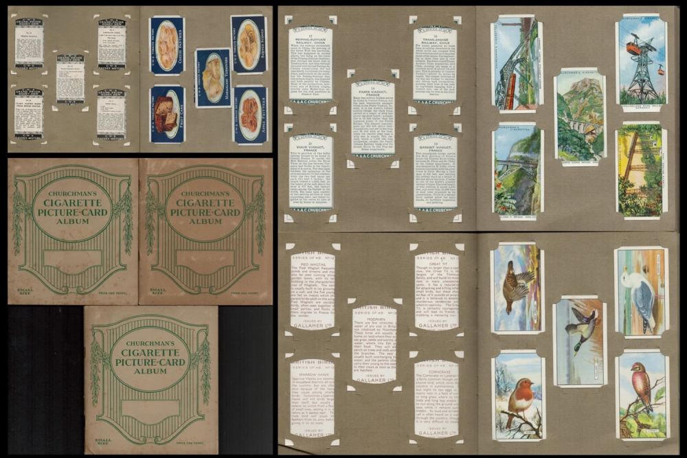Lot 53: 3 Cigarette albums Trains, Cooking recipes and Birds....