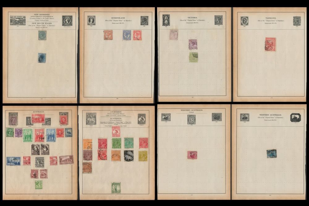 Lot 60: 9 stamp pages Australia and Australia states.