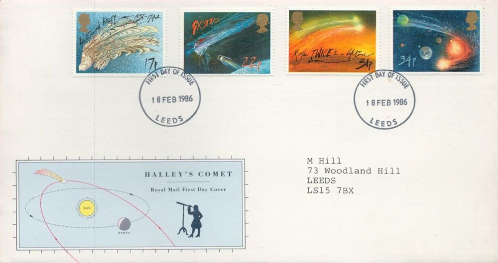Lot 106: Halley's Comet FDC with Stamps and FDI postmarks...