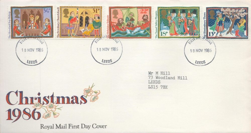 Lot 111: Christmas 1986 FDC with Stamps and FDI postmarks...