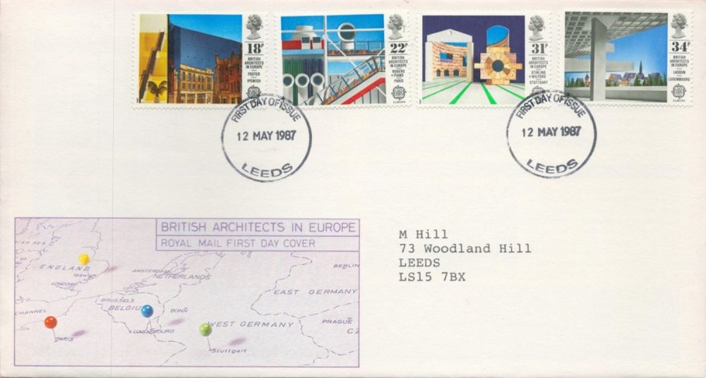 Lot 114: British Architects in Europe FDC with Stamps and...