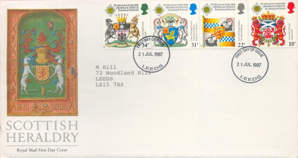 Lot 116: Scottish Heraldry FDC with Stamps and FDI postmarks...