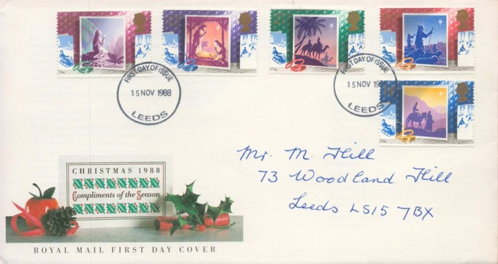 Lot 125: Christmas 1988 FDC with Stamps and FDI postmarks...