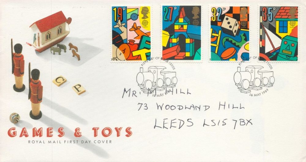 Lot 128: Games & Toys FDC with Stamps and FDI...