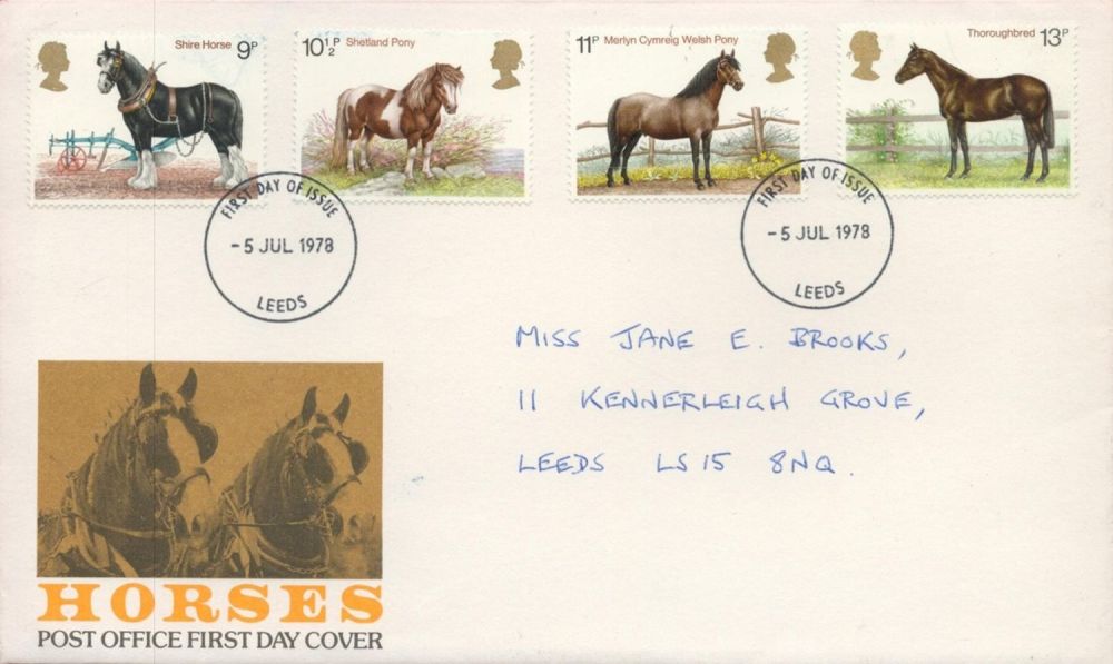 Lot 155: Horses FDC with Stamps and FDI postmarks 5th...