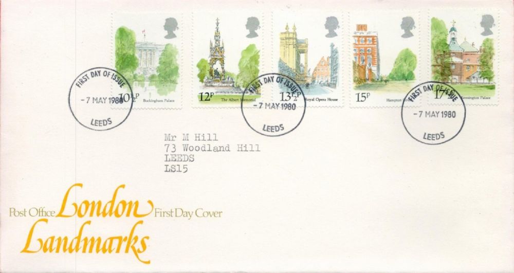 Lot 165: London Landmarks FDC with Stamps and FDI postmarks...