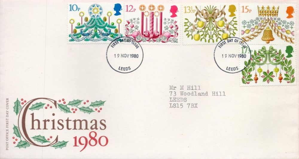 Lot 170: Christmas 1980 FDC with Stamps and FDI postmarks...
