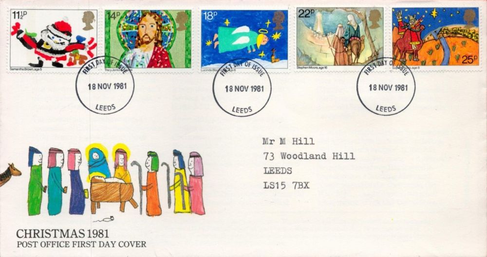 Lot 178: Christmas 1981 FDC with Stamps and FDI postmarks...