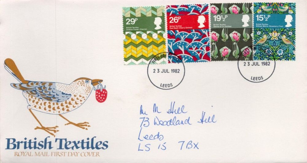 Lot 183: British Textiles FDC with Stamps and FDI postmarks...
