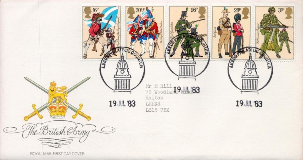 Lot 190: The British Army FDC with Stamps and FDI...