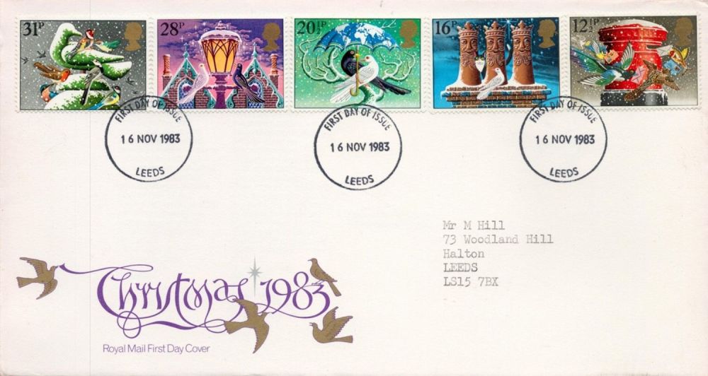 Lot 193: Christmas 1983 FDC with Stamps and FDI postmarks...
