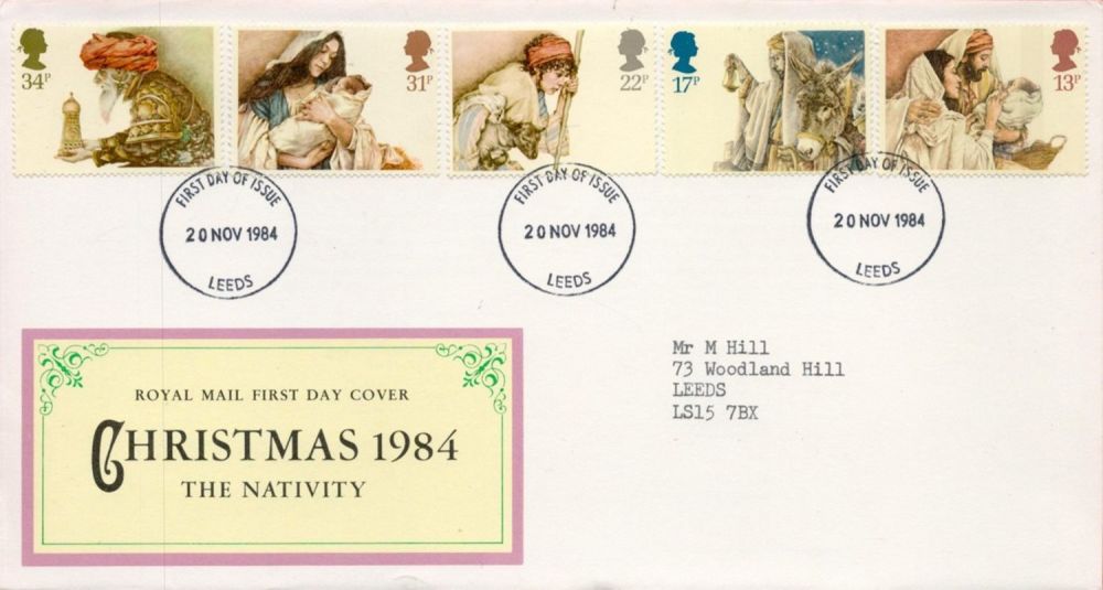 Lot 201: Christmas 1984 FDC with Stamps and FDI postmarks...