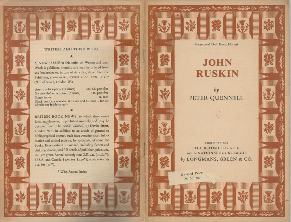 Lot 300: Peter Quennell. Writers and Their Work No. 76...