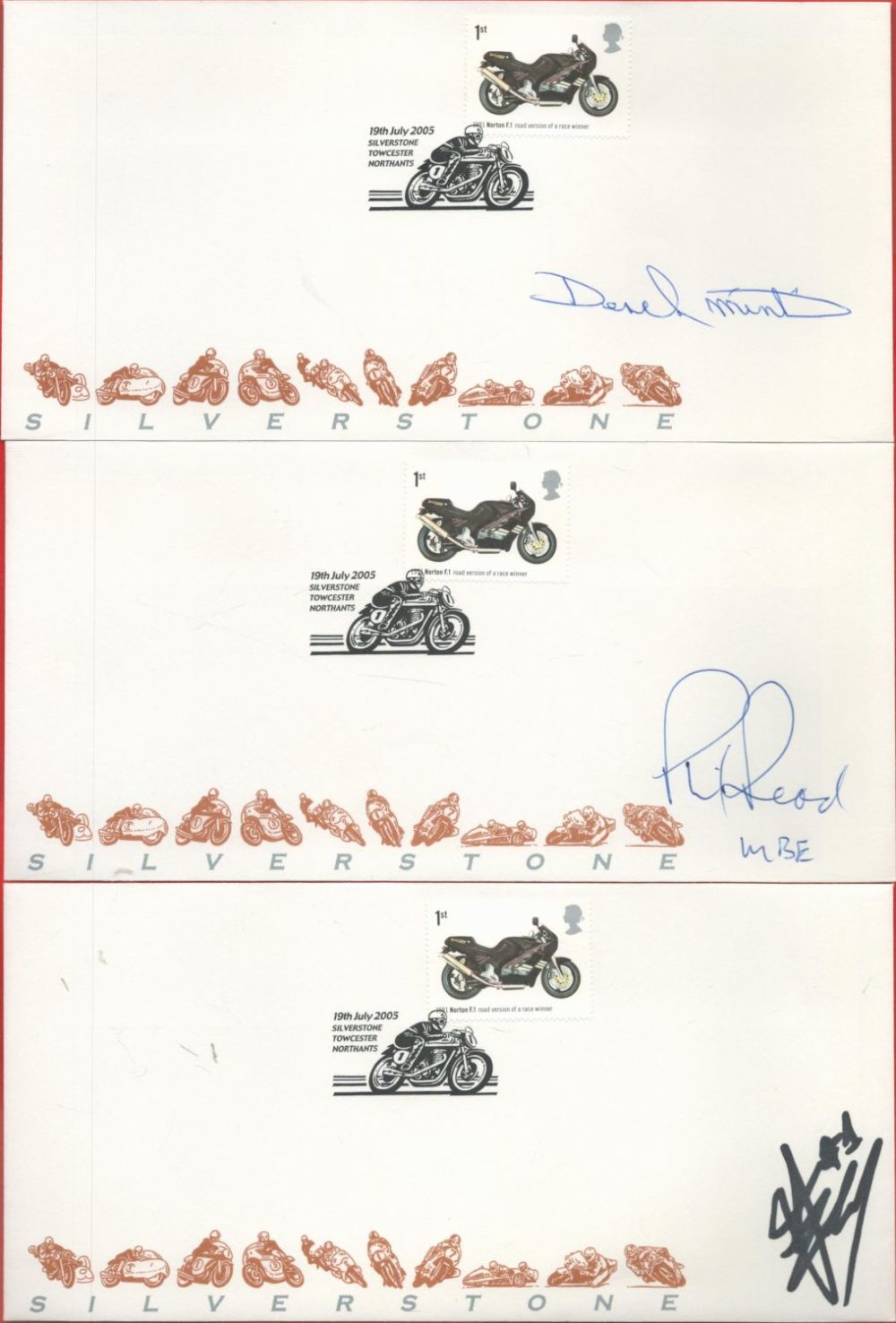 Lot 55: Motor Cycling signed collection of five Silverstone covers....