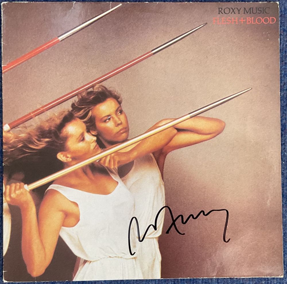 Lot 102: Brian Ferry signed Roxy Music record vinyl cover...