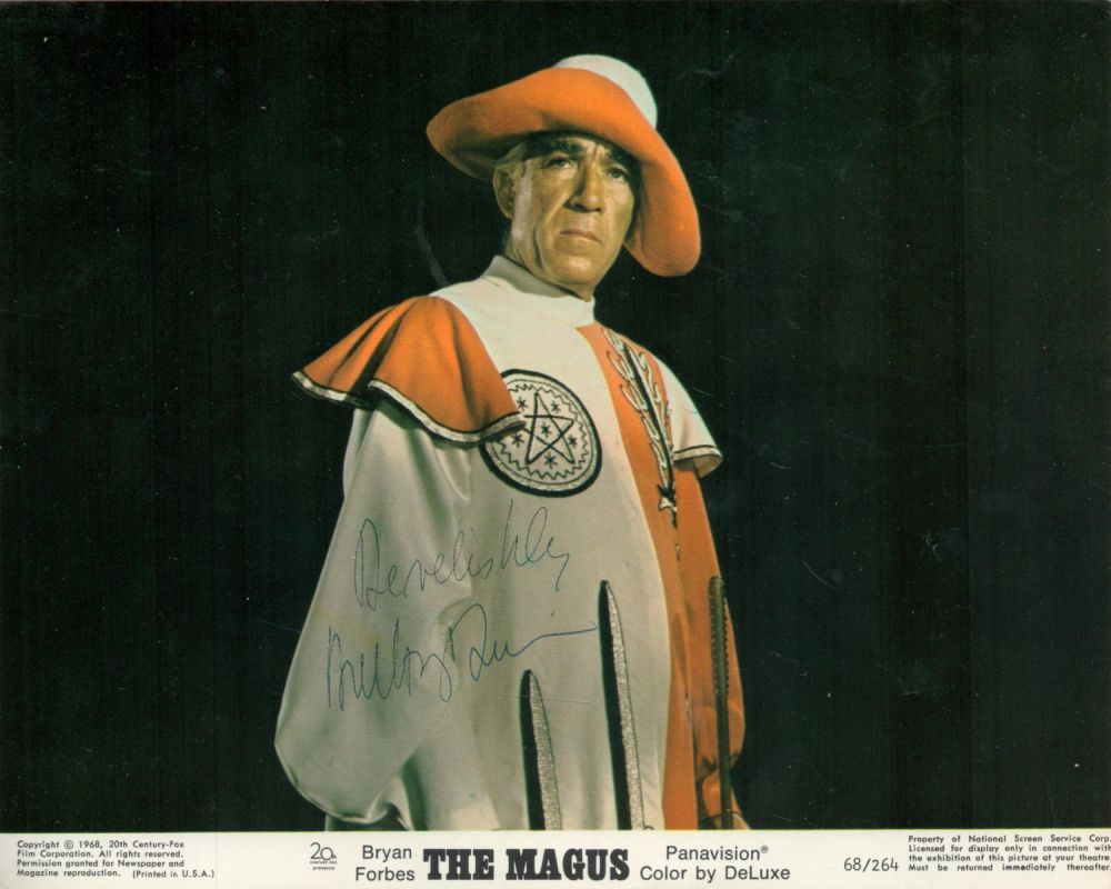 Lot 120: Anthony Quinn signed 10x8 colour The Magus promo...