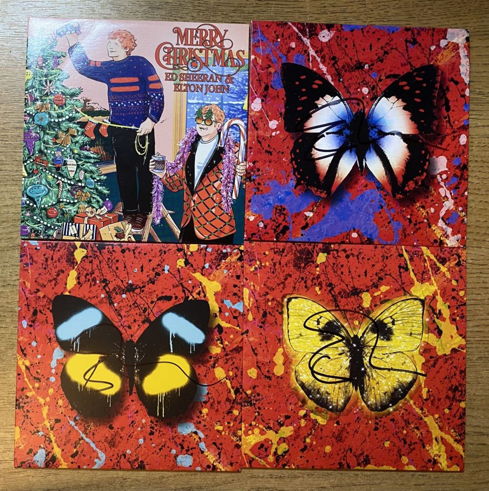 Lot 160: Ed Sheeran collection includes 4 signed cd sleeve...