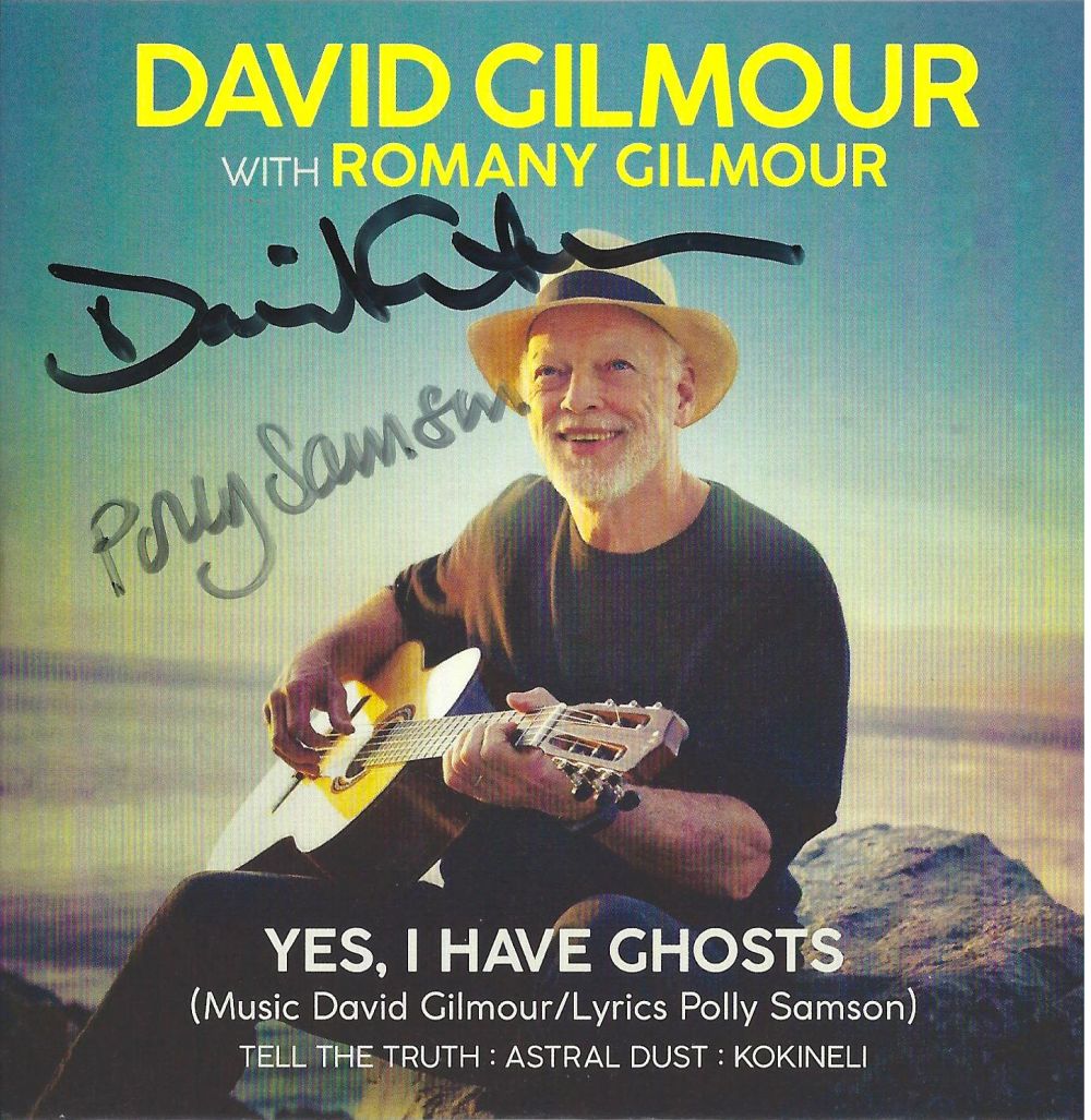 Lot 164: David Gilmour and Polly Samson signed CD sleeve...