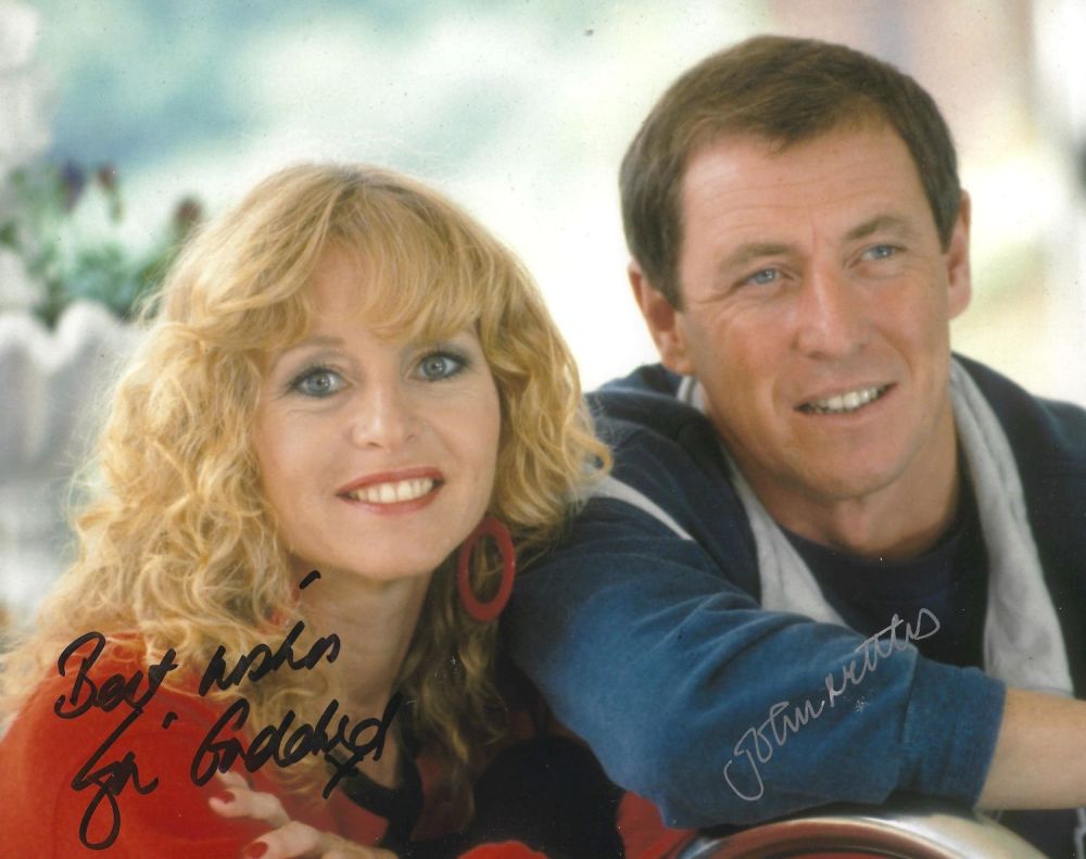 Lot 195: John Nettles and Liza Goddard signed 10x8 colour...