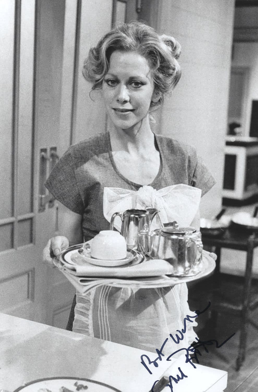 Lot 196: Connie Booth signed 12x8 black and white photograph...