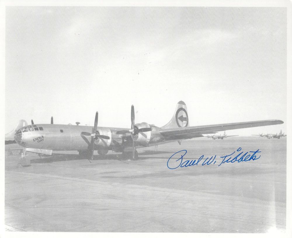 Lot 199: WWII, Paul Tibbets signed 10x8 black and white...
