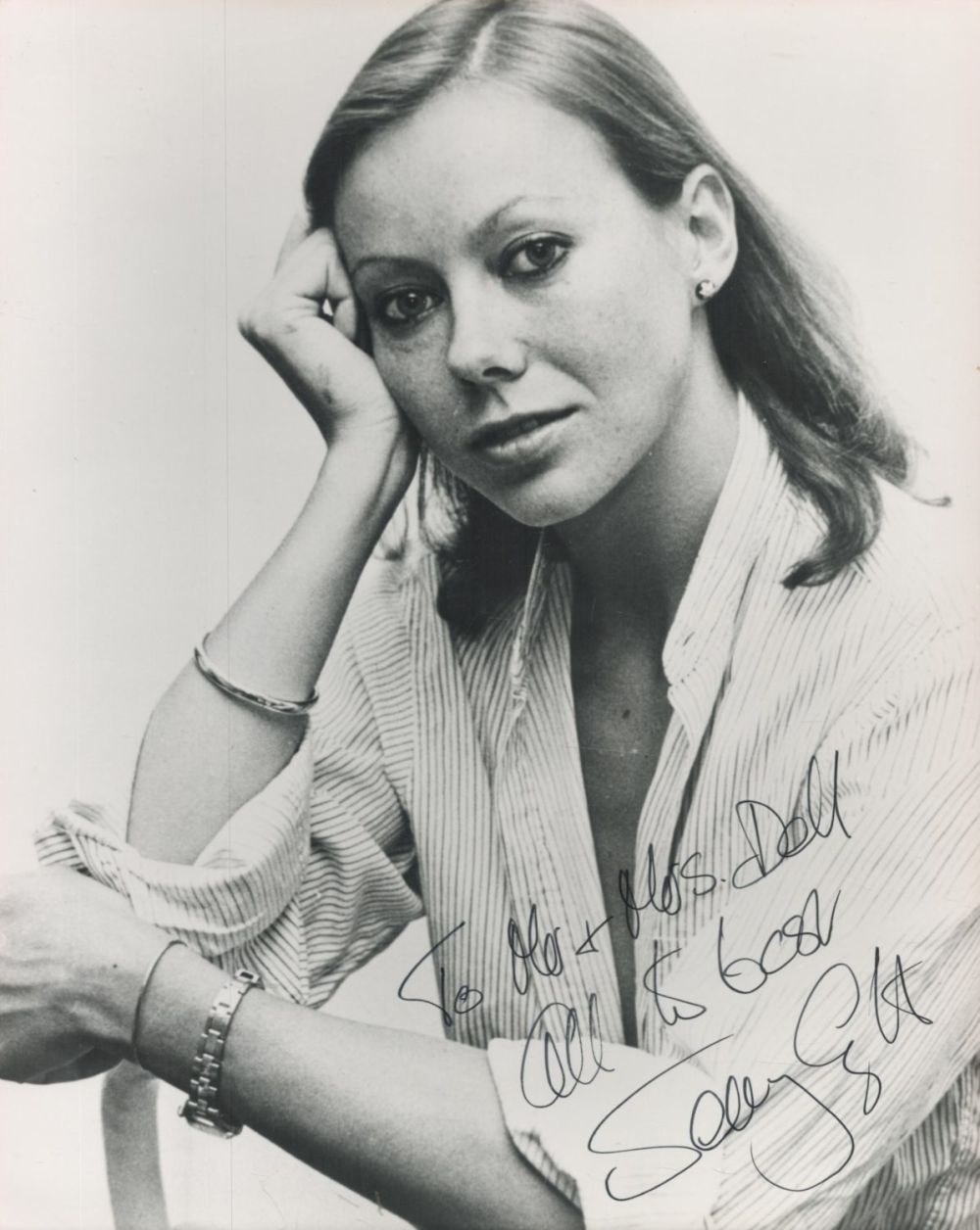 Lot 206: Jenny Agutter signed 10x8 vintage black and white...
