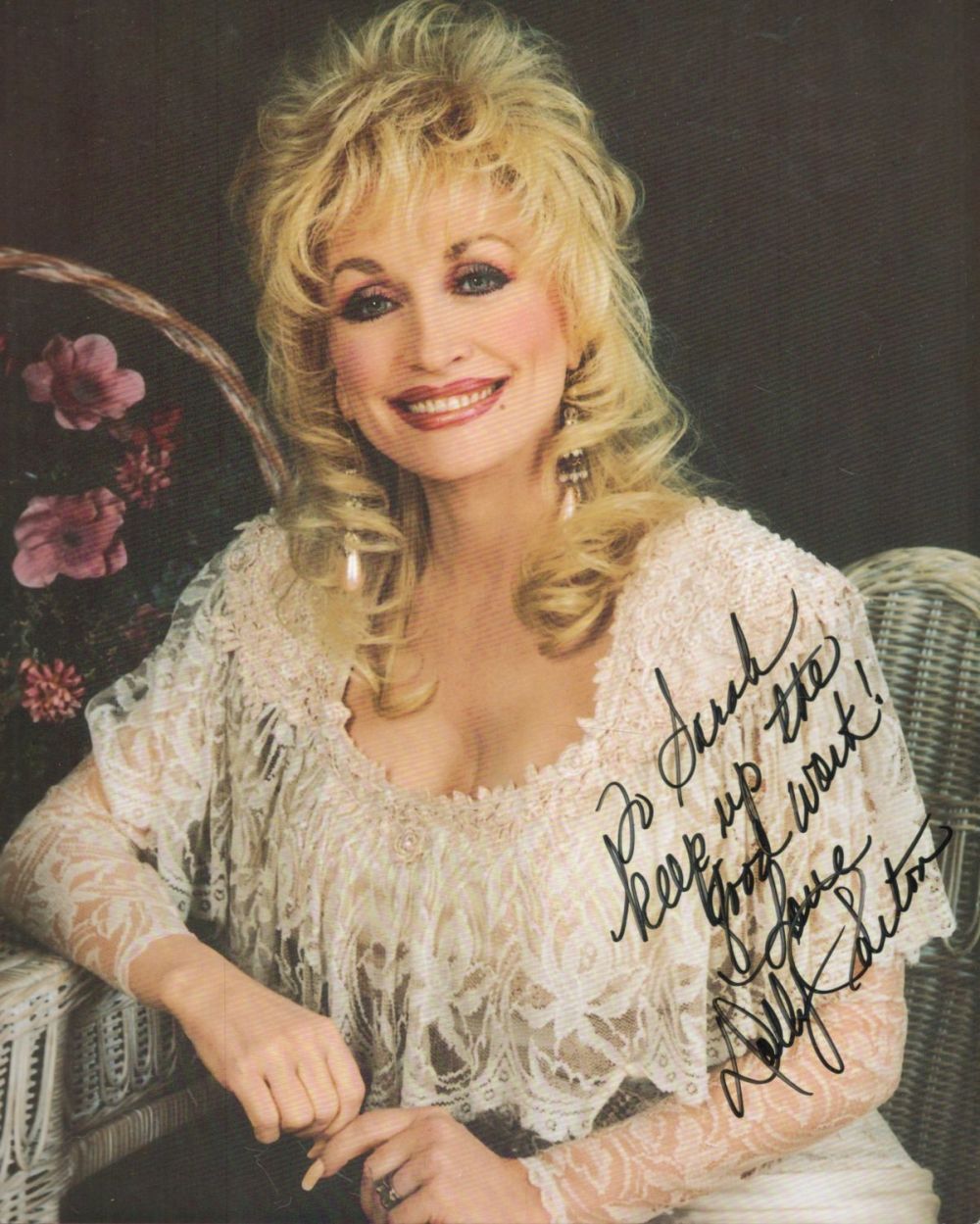 Lot 216: Dolly Parton signed 10x8 colour photo dedicated. Good...