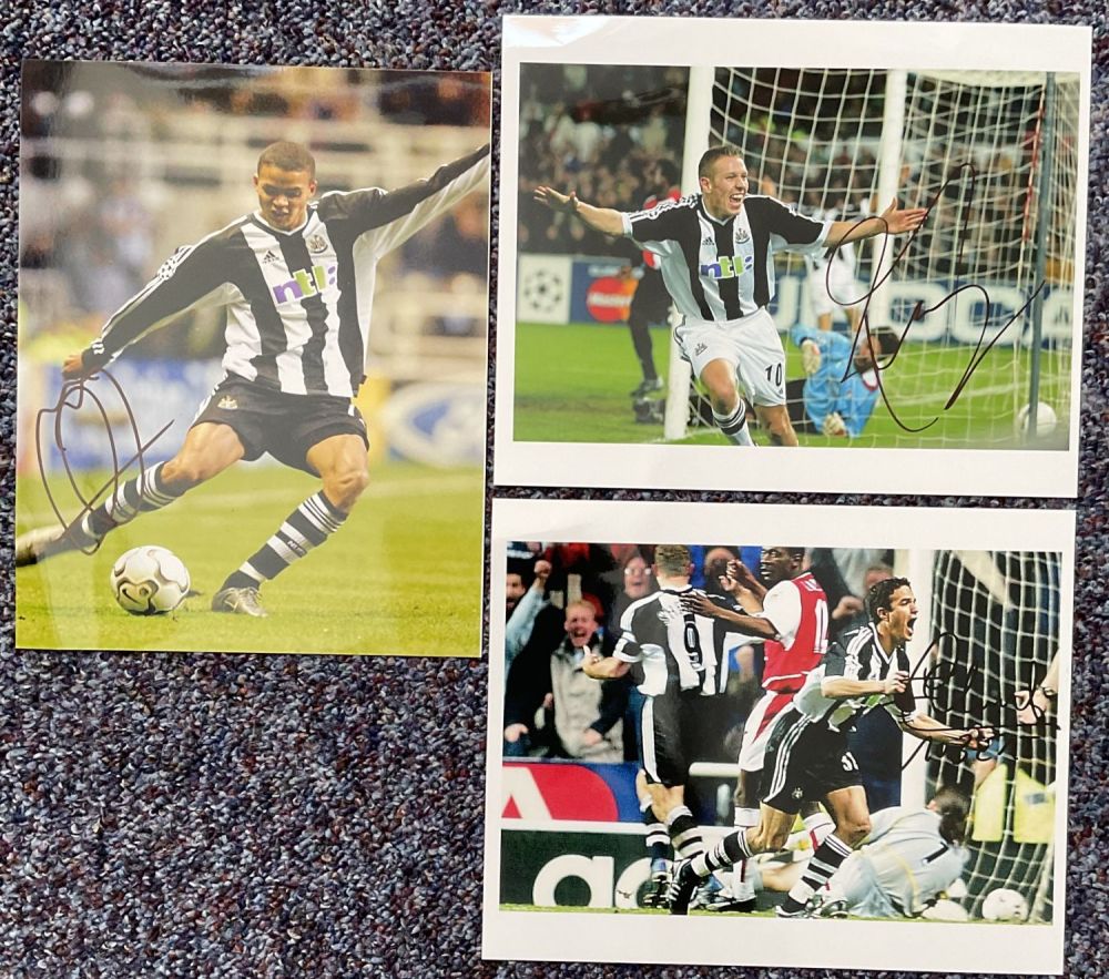 Lot 234: Newcastle United collection 3 superb signed 10x8 colour...