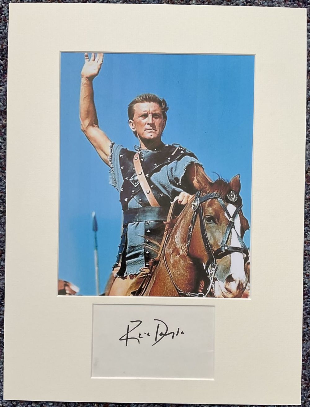 Lot 250: Kirk Douglas 16x12 overall mounted signature piece includes...