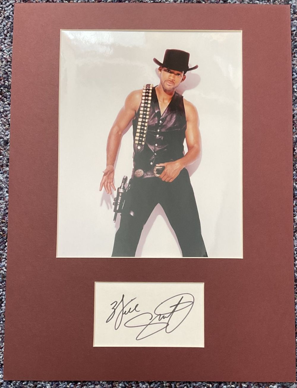 Lot 252: Will Smith signed 16x12 overall mounted signature piece...