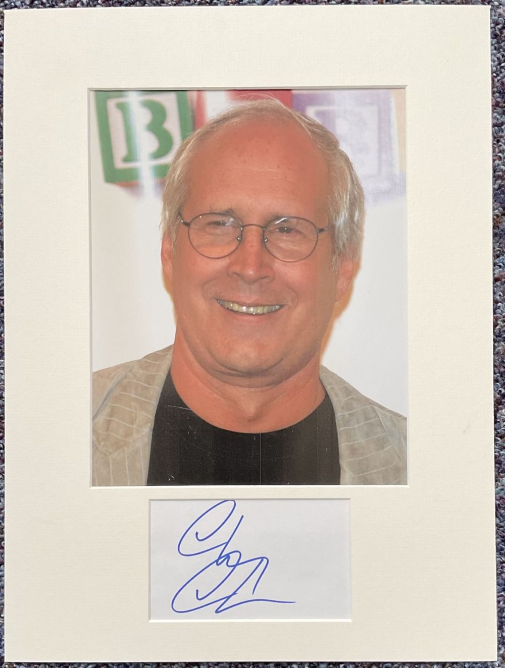 Lot 254: Chevy Chase signed 16x12 overall mounted signature piece...