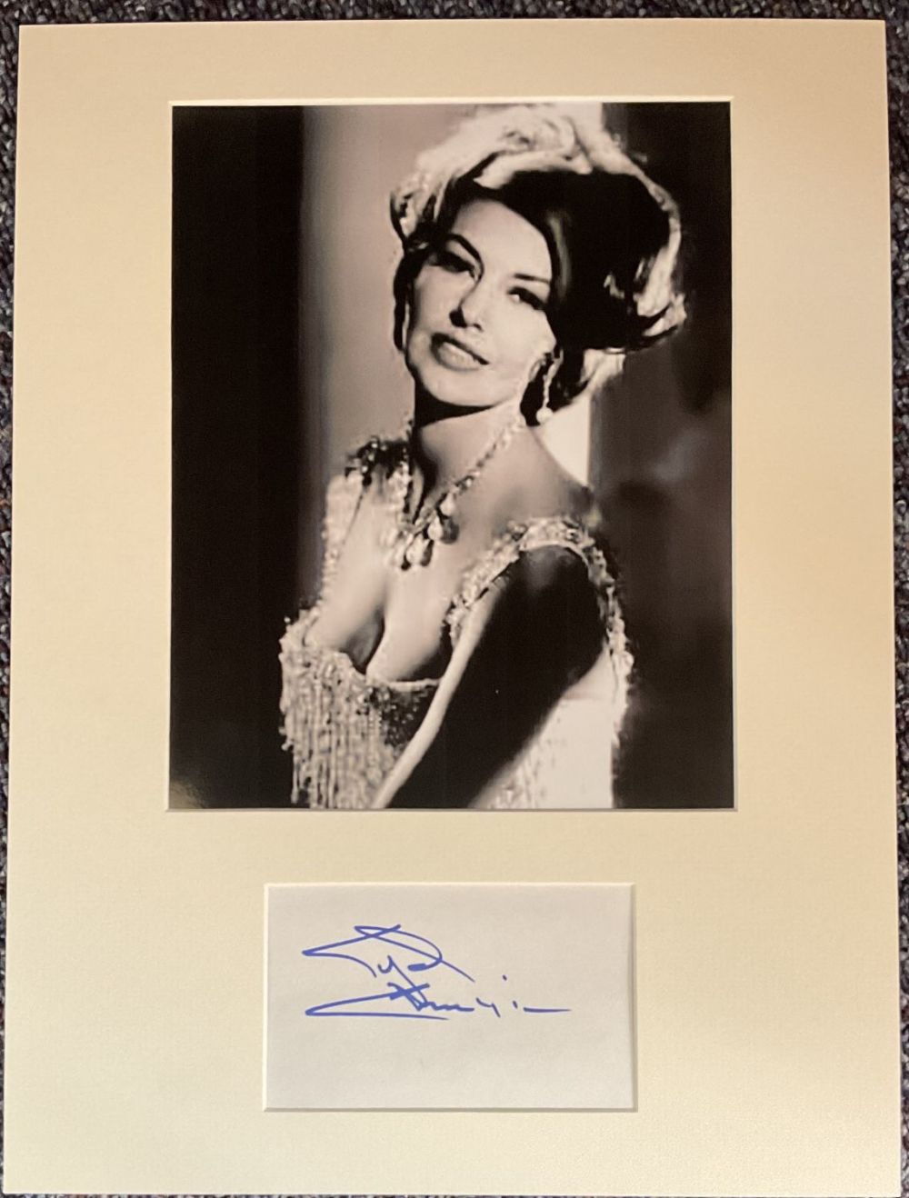 Lot 270: Cyd Charisse signed 16x12 overall mounted signature piece...