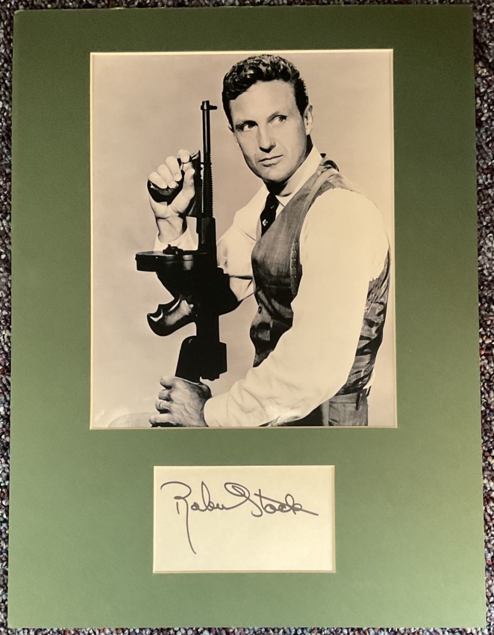 Lot 274: Robert Stack 16x12 overall mounted signature piece includes...