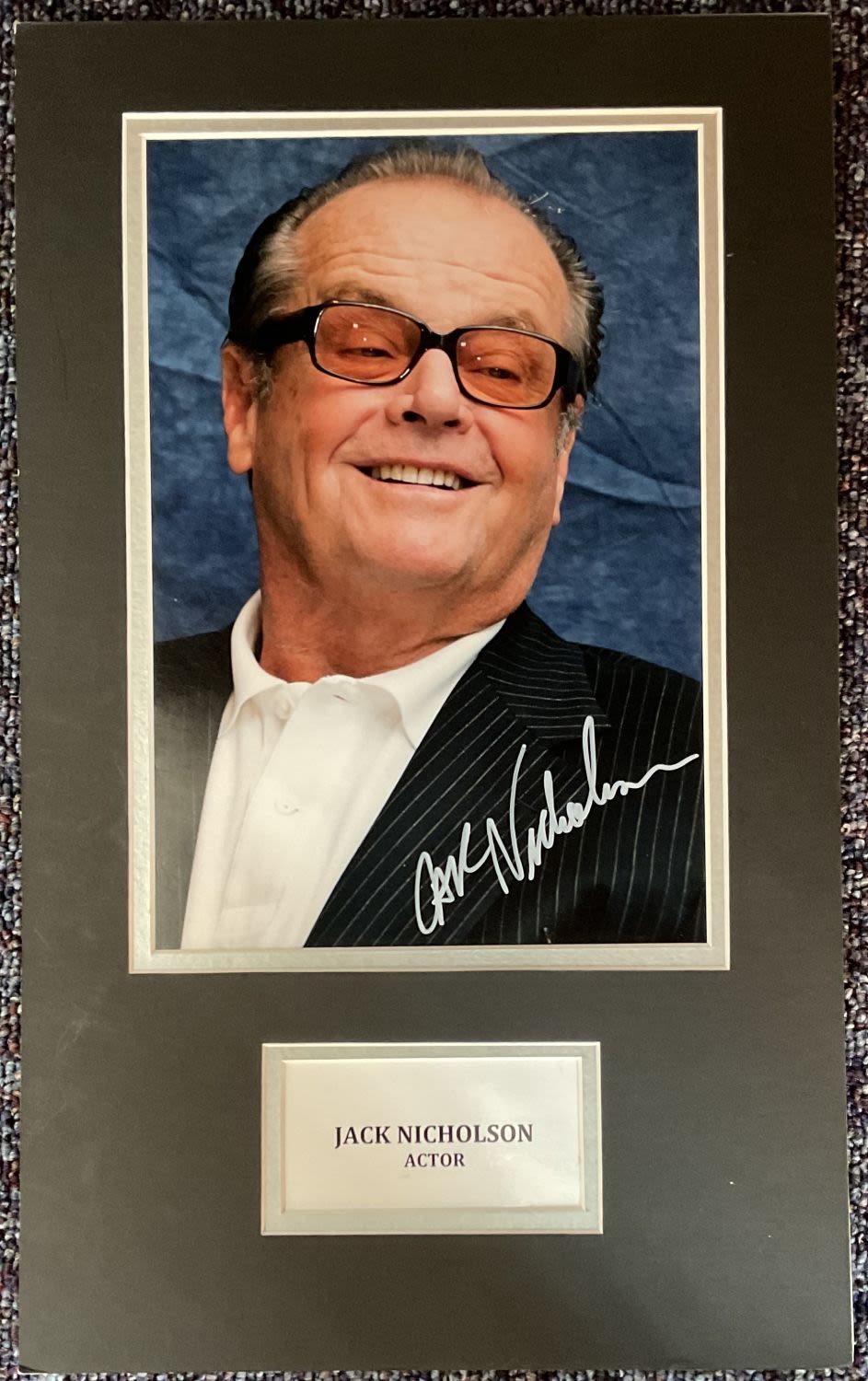 Lot 289: Jack Nicholson signed 18x11 overall mounted colour photo....