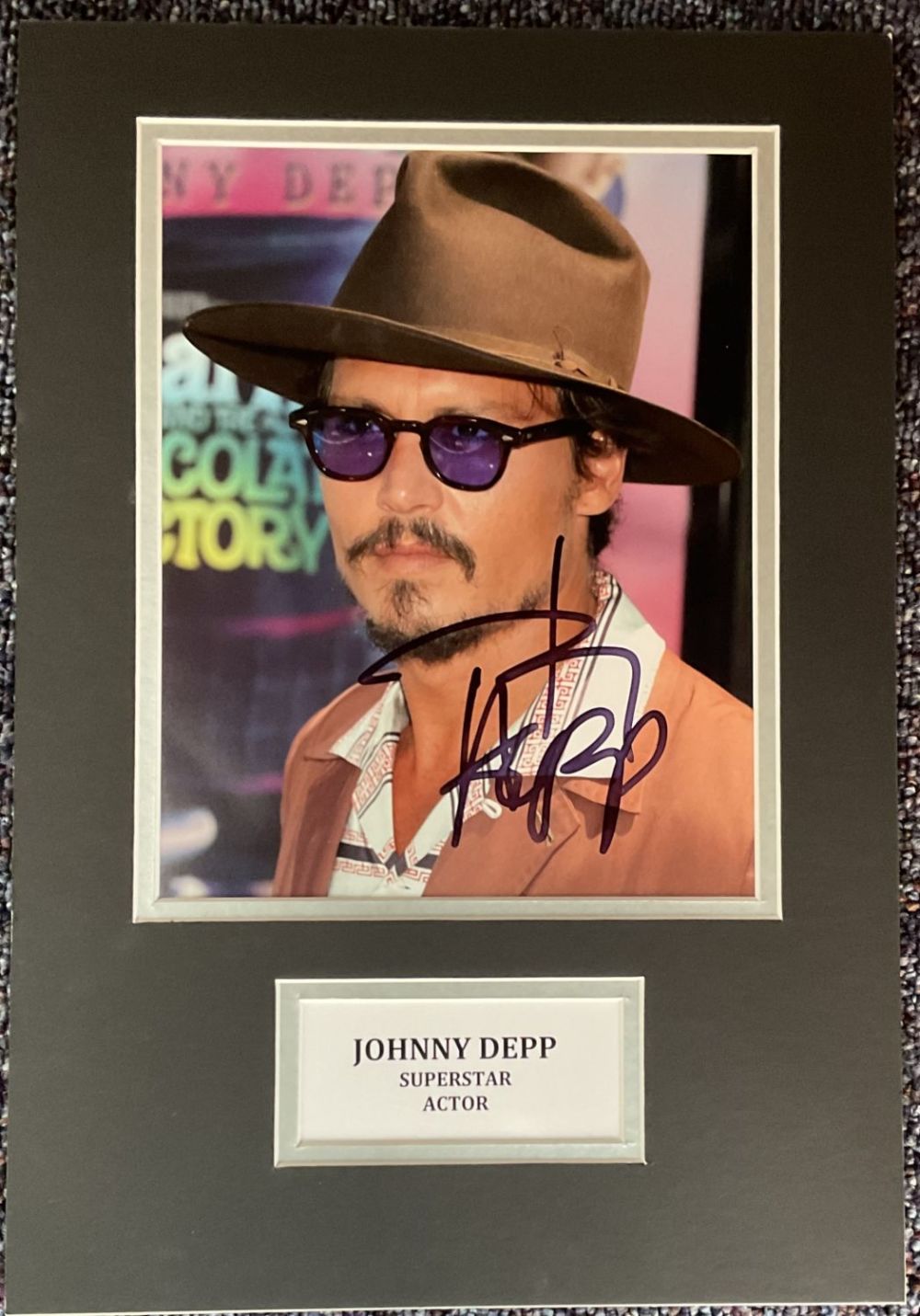 Lot 296: Johnny Depp signed 16x11 overall mounted colour photo...