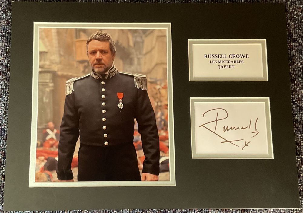 Lot 300: Russell Crowe 16x12 mounted signature piece includes signed...